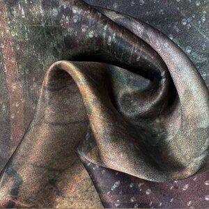 Night Sky in Cosmic Virgo Brown Square Pure Silk Scarf